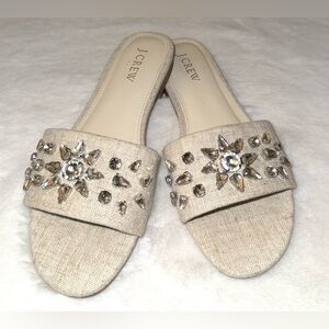 J.Crew RARE Jeweled Slide Sandals,Size-6